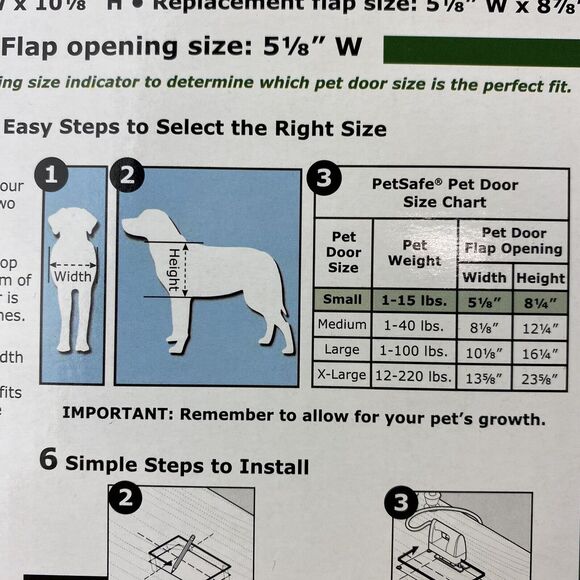 PetSafe Plastic Pet Door Small Dog Cat 1-15 LB New Open Box - Picture 3 of 3